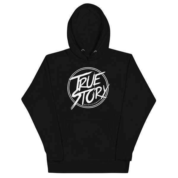 True Story Hoodie Black White White Outline Truestory Merch